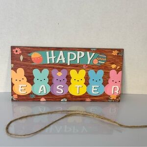 Happy Easter Bunny Sign - Pastel Multicolor